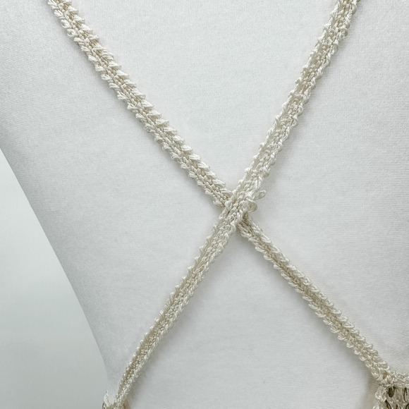 Retrofete Dress Marie Sequin Crochet Maxi White Ivory Gold Long XS / S Strappy - Picture 15 of 16